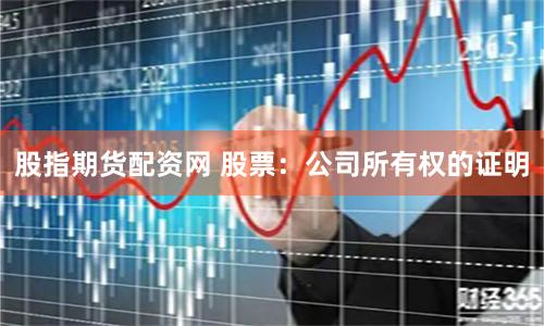 股指期貨配資網(wǎng) 股票：公司所有權(quán)的證明